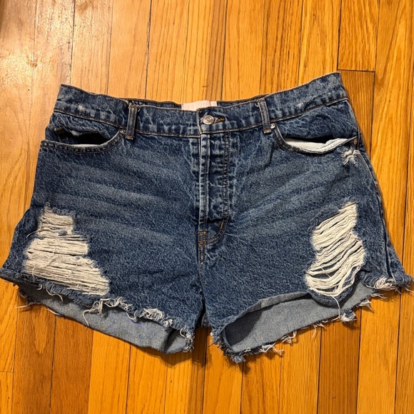 REVICE Pants - REVICE Blue Distressed Jean Shorts